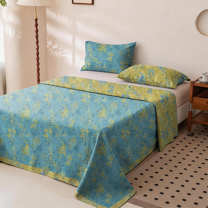 Copriletto reversibile in cotone con stampa floreale vintage - image 1