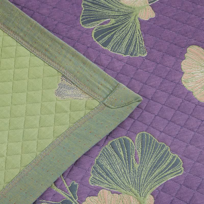 Coperta artistica in garza di cotone con motivo a foglie di ginkgo - image 6