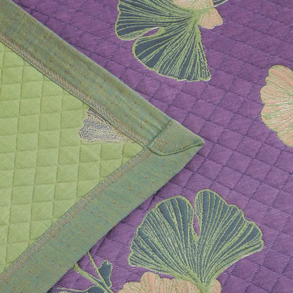 Coperta artistica in garza di cotone con motivo a foglie di ginkgo - image 6
