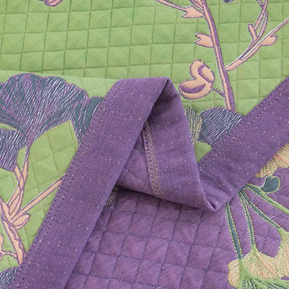 Coperta artistica in garza di cotone con motivo a foglie di ginkgo - image 15