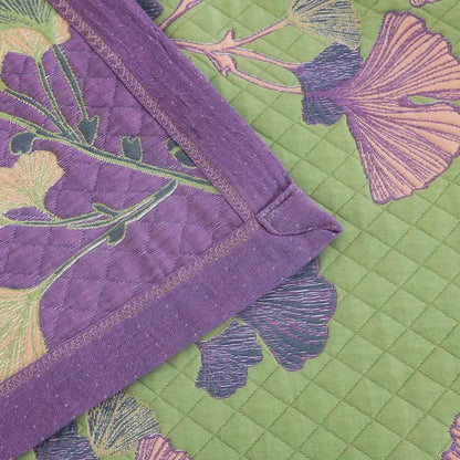 Coperta artistica in garza di cotone con motivo a foglie di ginkgo - image 14