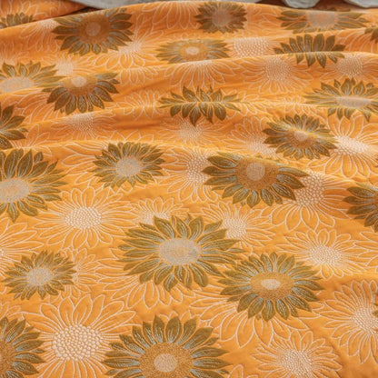 Coperta in garza di cotone con motivo girasoli in stile retrò - image 5