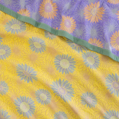 Coperta in garza di cotone con motivo girasoli in stile retrò - image 17