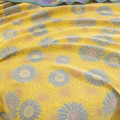 Coperta in garza di cotone con motivo girasoli in stile retrò - image 15
