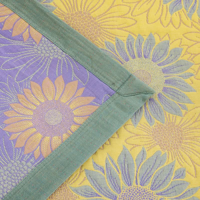 Coperta in garza di cotone con motivo girasoli in stile retrò - image 16