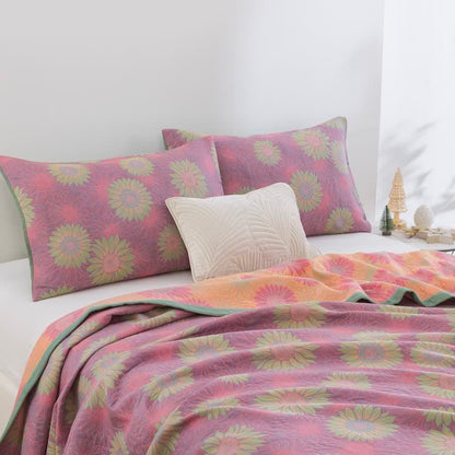 Coperta in garza di cotone con motivo girasoli in stile retrò - image 22