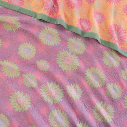 Coperta in garza di cotone con motivo girasoli in stile retrò - image 23