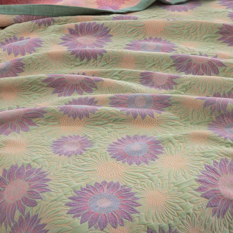 Coperta in garza di cotone con motivo girasoli in stile retrò - image 32