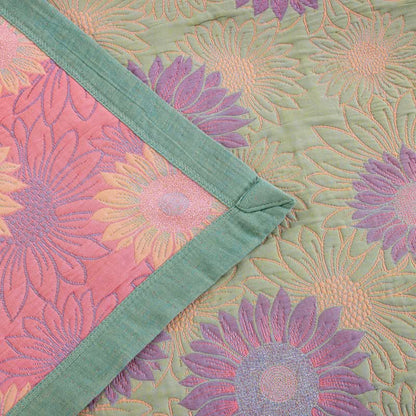 Coperta in garza di cotone con motivo girasoli in stile retrò - image 33