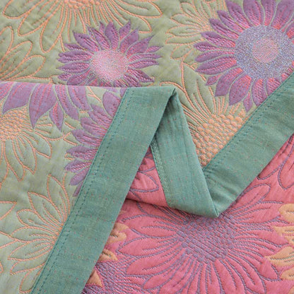 Coperta in garza di cotone con motivo girasoli in stile retrò - image 31