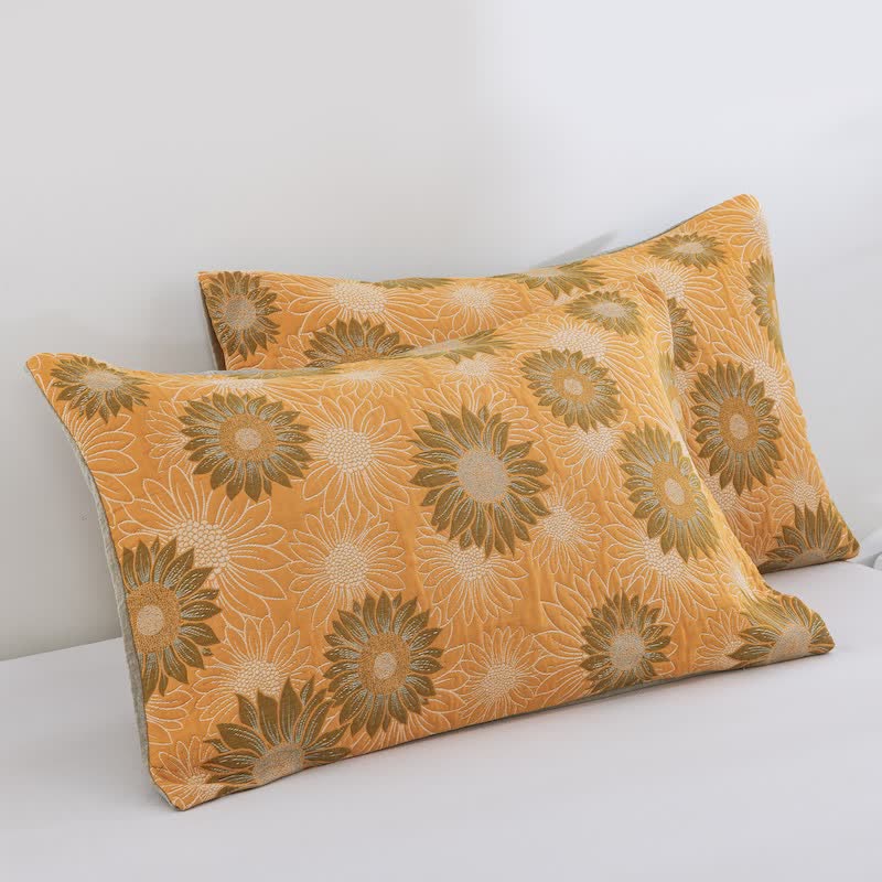 Coperta in garza di cotone con motivo girasoli in stile retrò - image 8