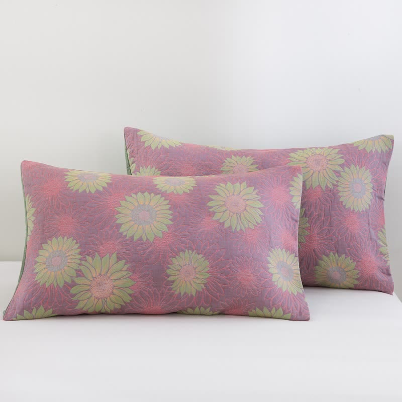 Coperta in garza di cotone con motivo girasoli in stile retrò - image 26