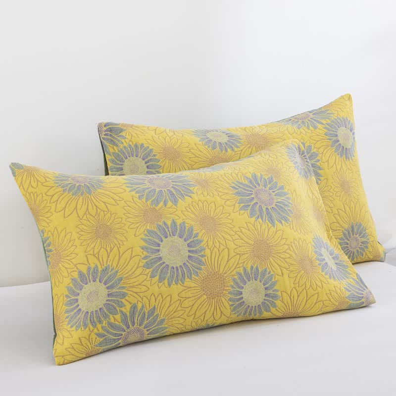 Coperta in garza di cotone con motivo girasoli in stile retrò - image 18