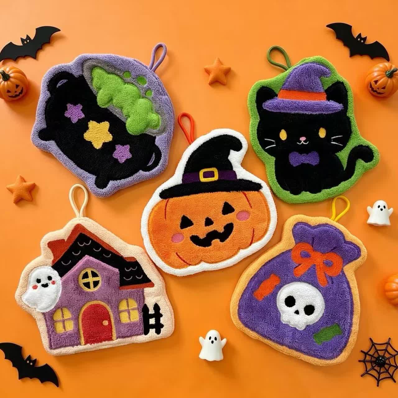 Simpatico asciugamano da appendere a tema Halloween. - image 1