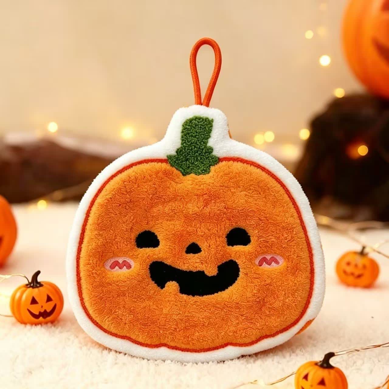 Asciugamano da appendere in pile per Halloween - Zucca - 5 pezzi - image 1