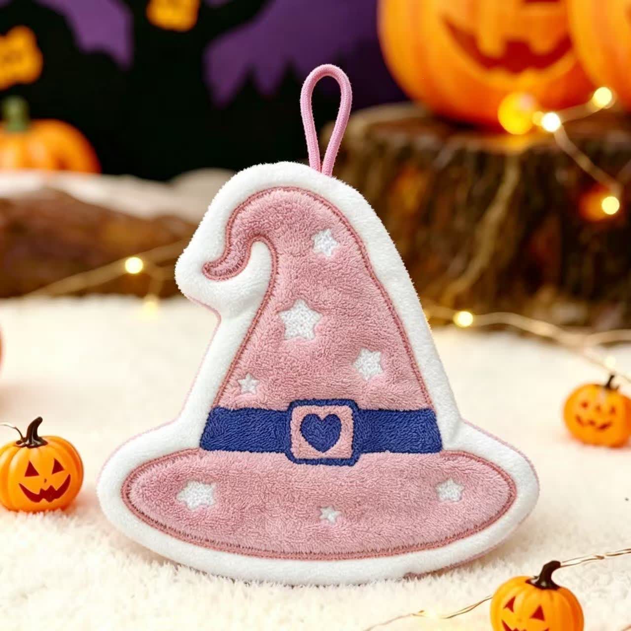 Asciugamano da appendere in pile per Halloween - Cappello rosa - 5 pezzi - image 4
