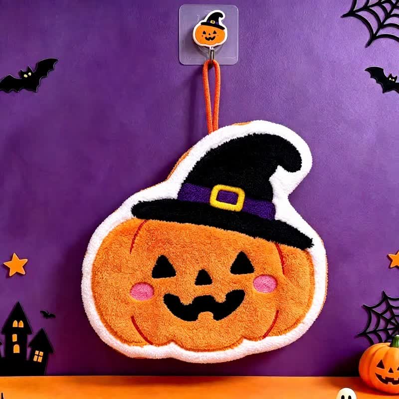 Simpatico asciugamano da appendere a tema Halloween. - Zucca - 5 pezzi - image 5