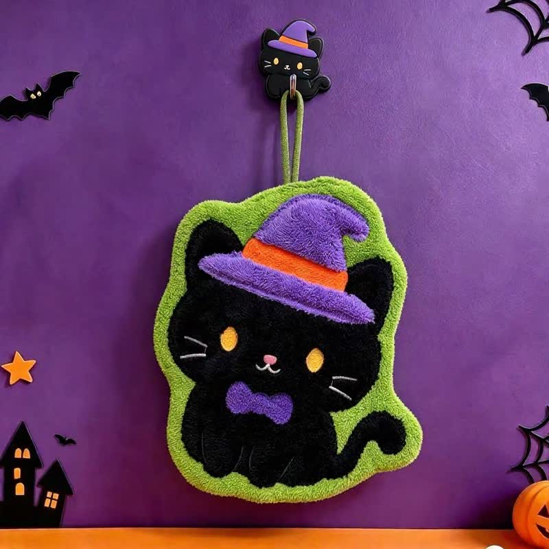 Simpatico asciugamano da appendere a tema Halloween. - Gatto - 5 pezzi - image 4