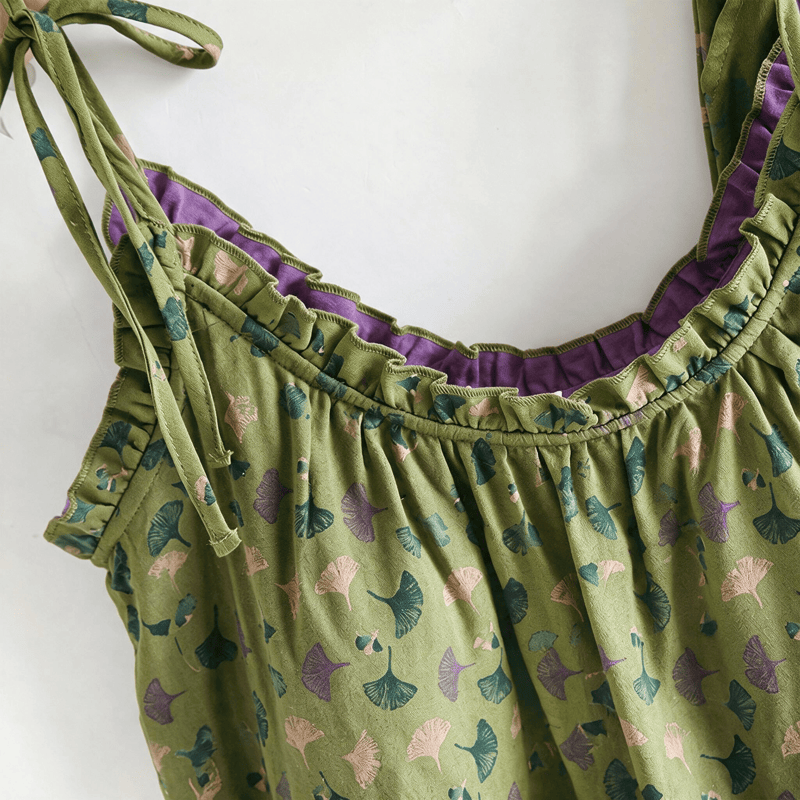 Set pigiama con canotta e foglie di Ginkgo Biloba - image 11