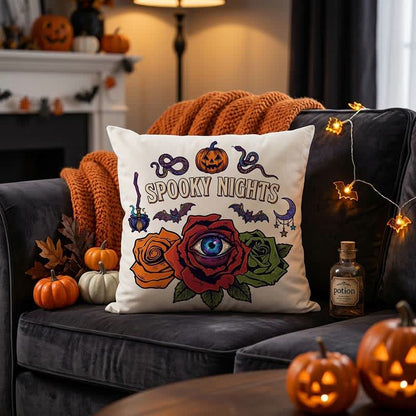 Cuscino decorativo gotico a forma di occhio di Halloween con rosa - Bianco - Copertina + inserto - 45cm x 45cm - image 4