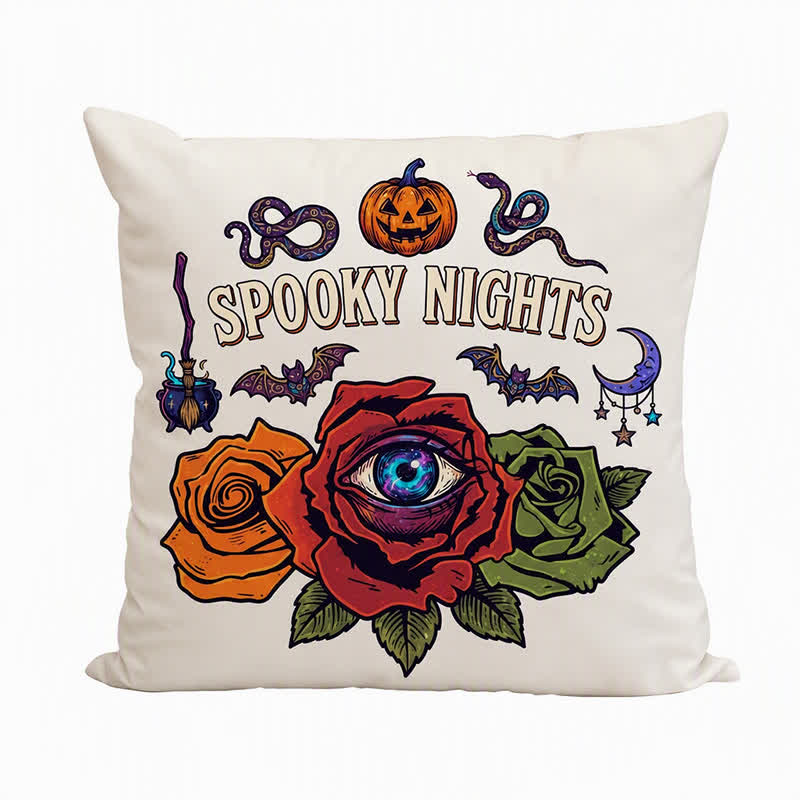 Cuscino decorativo gotico a forma di occhio di Halloween con rosa - image 7