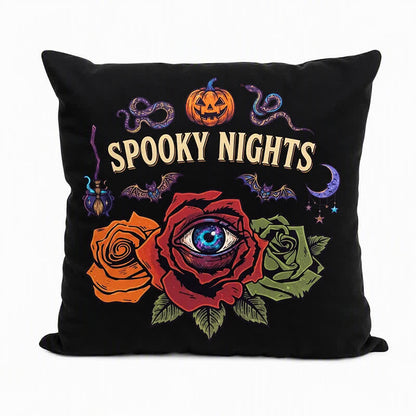 Cuscino decorativo gotico a forma di occhio di Halloween con rosa - image 3