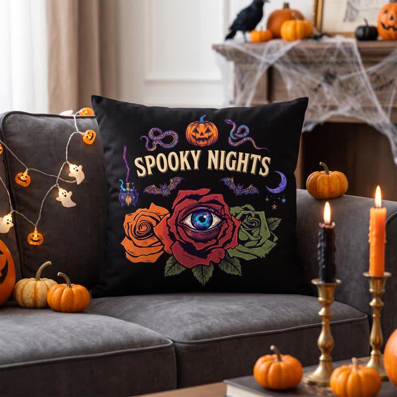 Cuscino decorativo gotico a forma di occhio di Halloween con rosa - Nero - Copertina + inserto - 45cm x 45cm - image 0