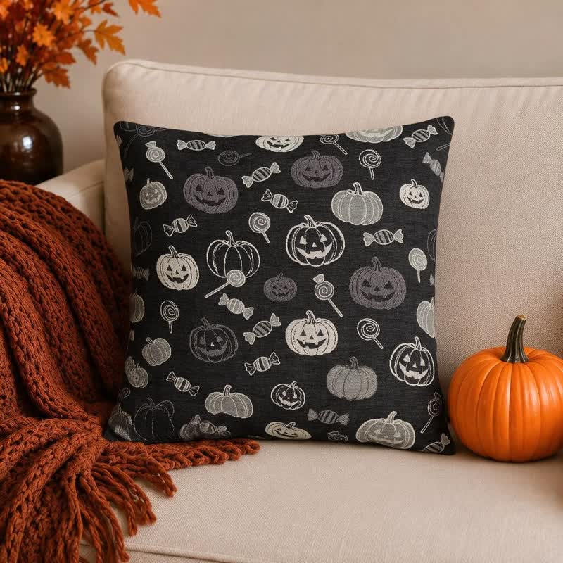 Cuscino in cotone a forma di zucca di Halloween - image 3