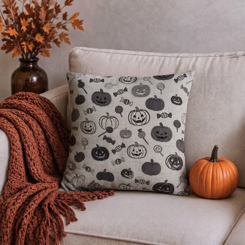 Cuscino in cotone a forma di zucca di Halloween - image 6