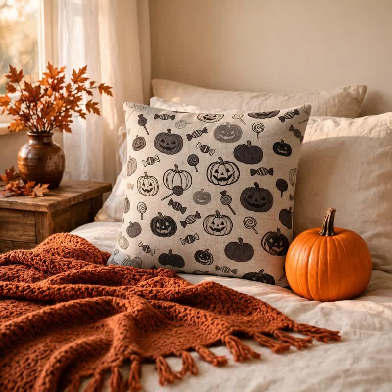 Cuscino in cotone a forma di zucca di Halloween - image 7