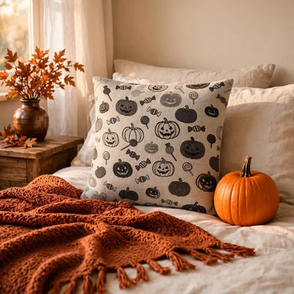 Cuscino in cotone a forma di zucca di Halloween - image 7