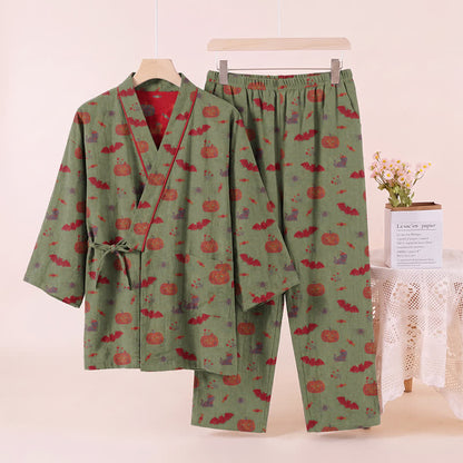 Set pigiama in cotone con zucca e pipistrello di Halloween - image 12