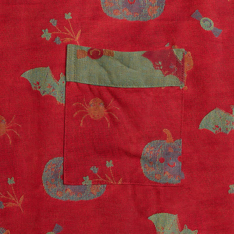 Kimono in cotone con stampa zucca e gatto di Halloween - image 5