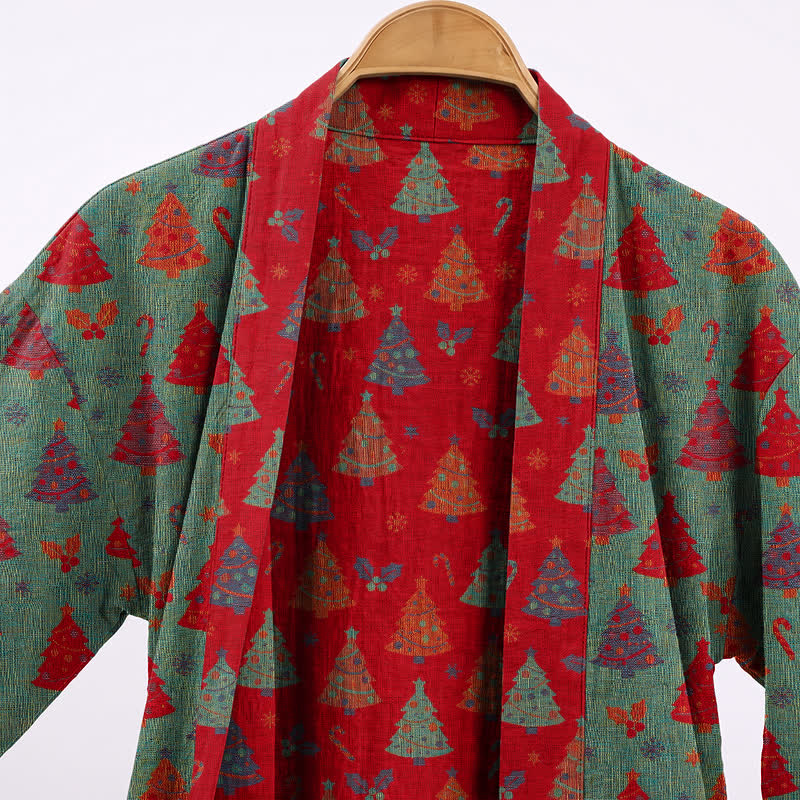 Kimono in garza di cotone a forma di albero di Natale - image 8