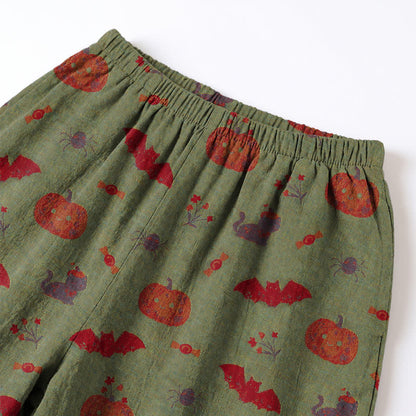 Completo da casa in cotone con zucca e pipistrello di Halloween - image 10