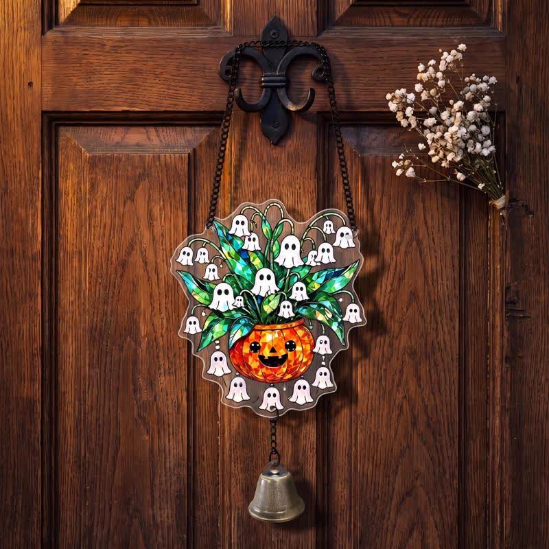 Decorazione acchiappasole di Halloween in acrilico con campanellino - Fiori spettrali - 5 pezzi - image 2
