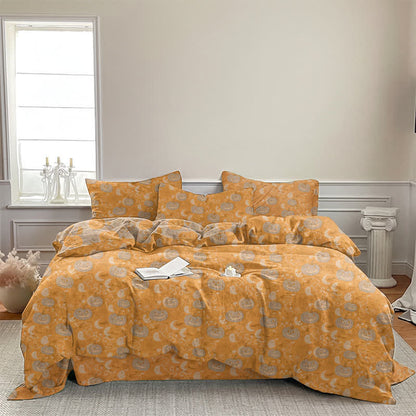 Set di biancheria da letto in cotone con zucche e luna di Halloween - image 5