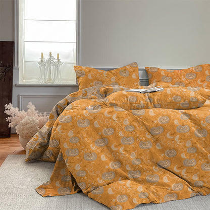 Set di biancheria da letto in cotone con zucche e luna di Halloween - image 3