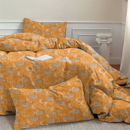 Set di biancheria da letto in cotone con zucche e luna di Halloween - image 4