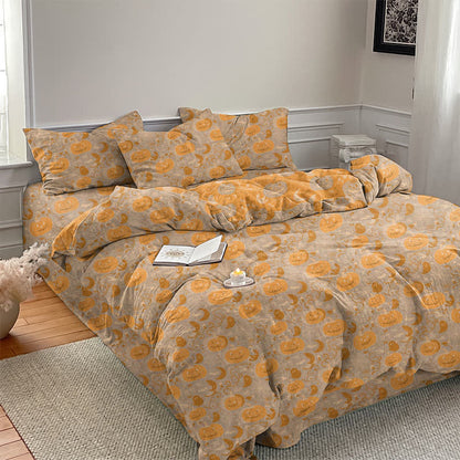 Set di biancheria da letto in cotone con zucche e luna di Halloween - image 9