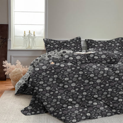 Set di biancheria da letto in cotone monocromatico con zucche per Halloween - image 5