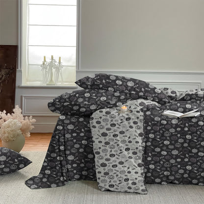 Set di biancheria da letto in cotone monocromatico con zucche per Halloween - image 6