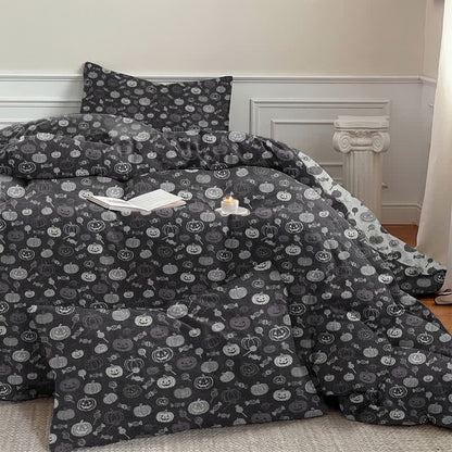 Set di biancheria da letto in cotone monocromatico con zucche per Halloween - image 4