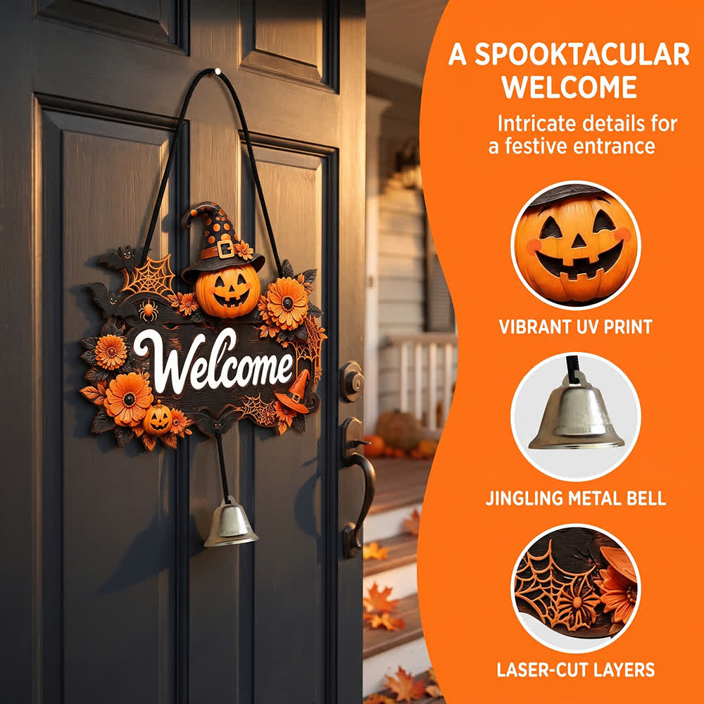 Cartello di benvenuto gotico in legno per Halloween. - image 4