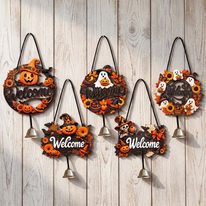 Cartello di benvenuto gotico in legno per Halloween. - Set di 5 modelli - 5 pezzi - image 6