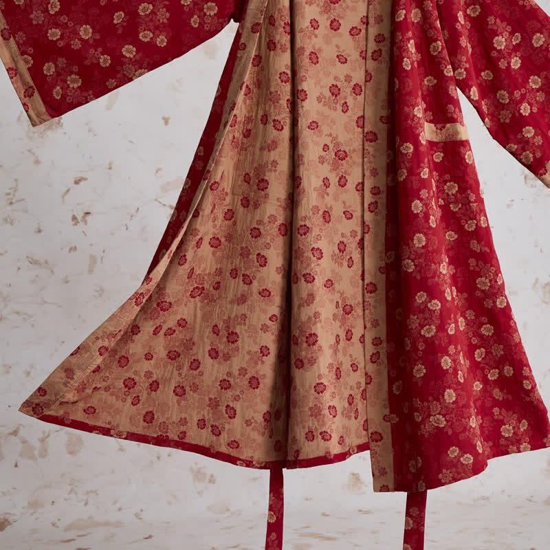 Kimono in garza di cotone con motivo floreale retrò - image 5