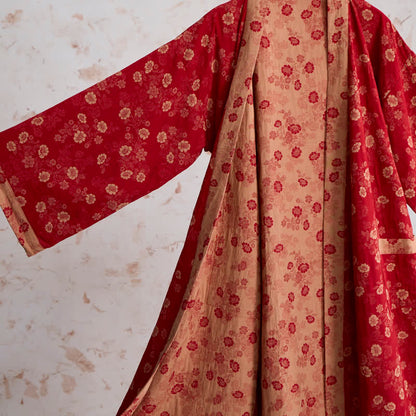 Kimono in garza di cotone con motivo floreale retrò - image 3