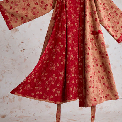 Kimono in garza di cotone con motivo floreale retrò - image 13