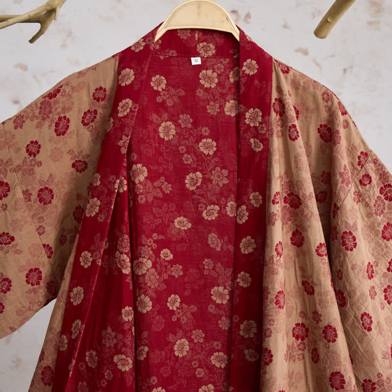 Kimono in garza di cotone con motivo floreale retrò - image 10
