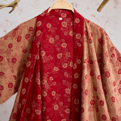 Kimono in garza di cotone con motivo floreale retrò - image 10
